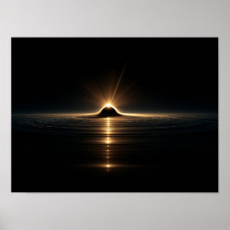 Affiche Surreal Silhouette Falling into Colorful Cosmic Vo