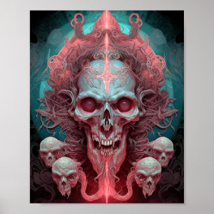 Affiche Surreal Skull Gothique Horror Art