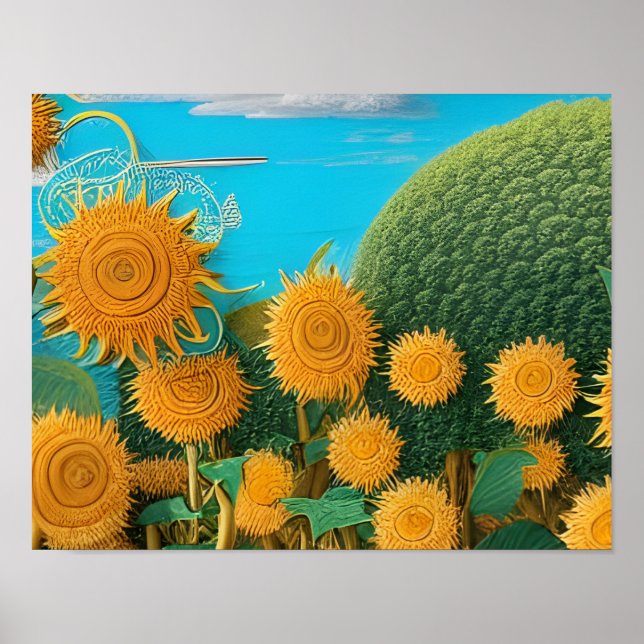 Affiche Surreal Sunflowers of Yarn  (Devant)