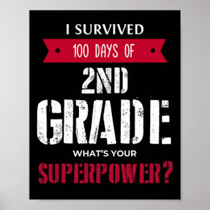 Affiche Survécu 100 jours de superpuissance de 2e année