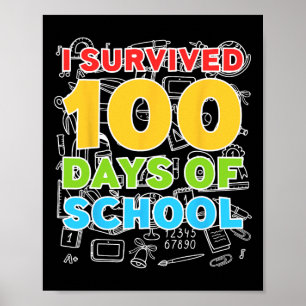 Affiche Survécu 100 Jours D'École Joyeux 100E Jour