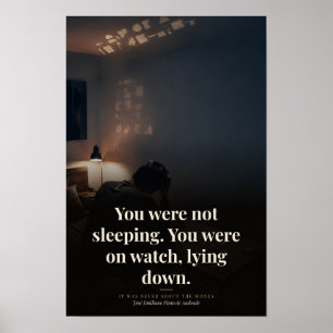 Affiche Surveillance, Allongé Citation de Livre Art