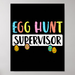 Affiche surveillant de chasse aux oeufs de Pâques maman pa