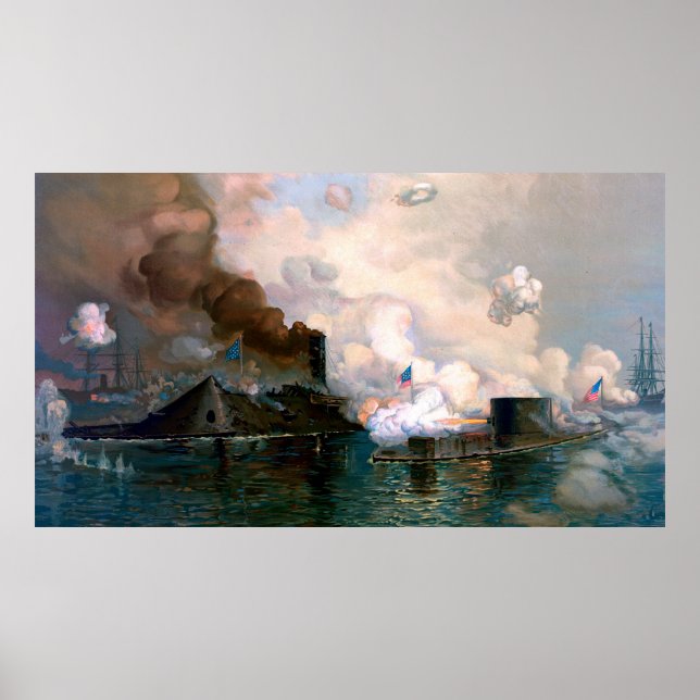 Affiche Surveillez Merrimac La Première Lutte Entre Les Cl (Devant)