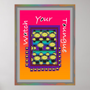 Affiche Surveillez Votre Langue Violet