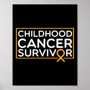 Affiche Survivant du cancer de l'enfant Ruban du cancer de