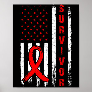 Affiche Survivant et gagner une maladie cardiaque Drapeau