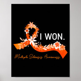 Affiche Survivant J'ai gagné un ruban orange Sclérose en p