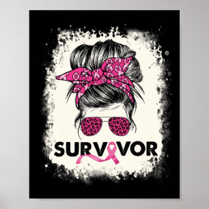 Affiche Survivant Messy Bun Cerveau Sensibilisation au can