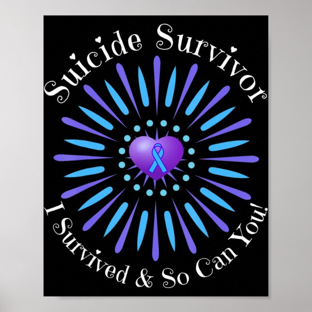 Affiche Survivant Suicide J'Ai Survécu Ainsi Peux-Tu Compt (Devant)