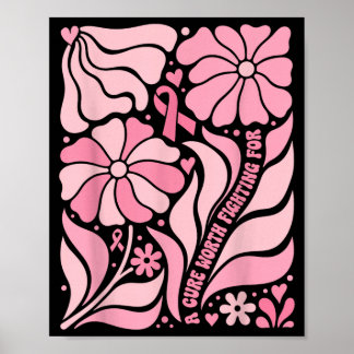 Affiche Survivante du cancer du sein Boho floral Un remède