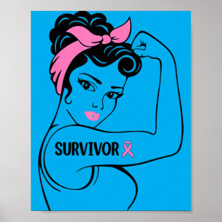 Affiche Survivante du cancer du sein Rosie Riveter nk Sens
