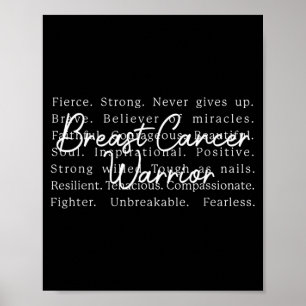 Affiche Survivante du cancer du sein, sensibilisation, sou