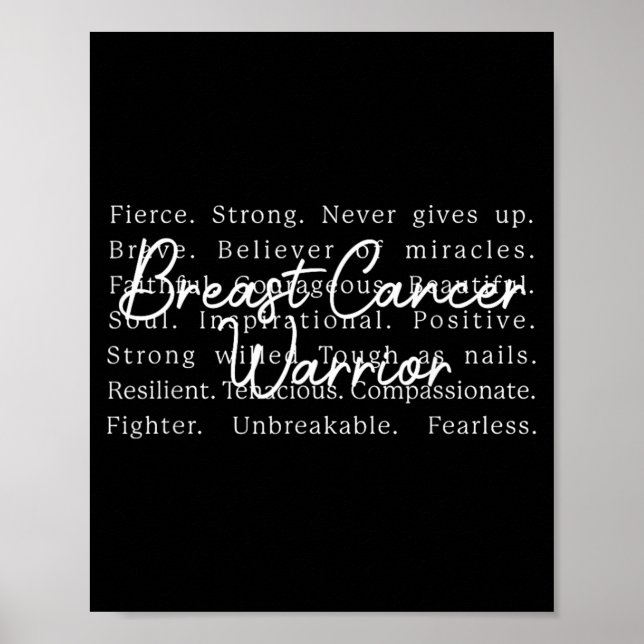 Affiche Survivante du cancer du sein, sensibilisation, sou (Devant)