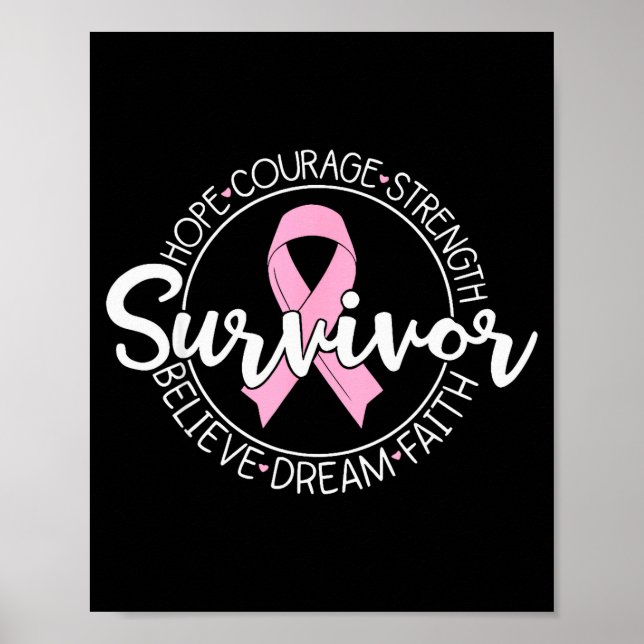 Affiche Survivor Hope Courage Strength Believe Dream Faith (Devant)
