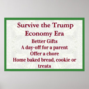 Affiche Survivre à l'économie Trump Meilleurs Cadeaux