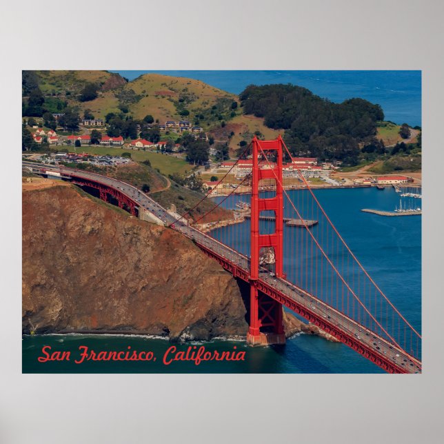 Affiche Survol du pont Golden Gate de San Francisco (Devant)
