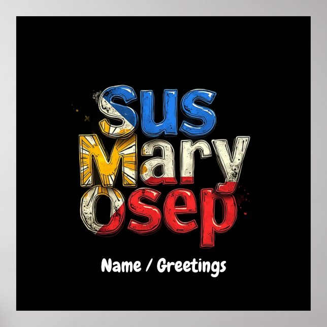 Affiche Sus Mary Osep Fierté philippine personnalisable (Devant)