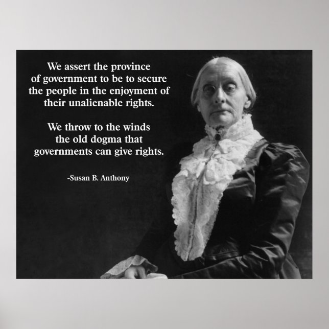 Affiche Susan B. Anthony Citation (Devant)