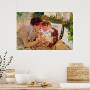 Affiche Susan Le bébé réconfortant ~ Mary Cassatt
