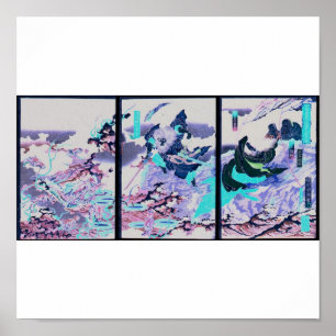 Affiche Susano tuant le Yamata-no-Orochi vers 1870