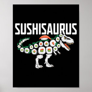 Affiche Sushi Dinosaure T-rex Nourriture Japonaise Sushi R
