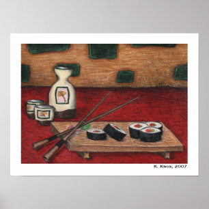 Affiche Sushi et Sake