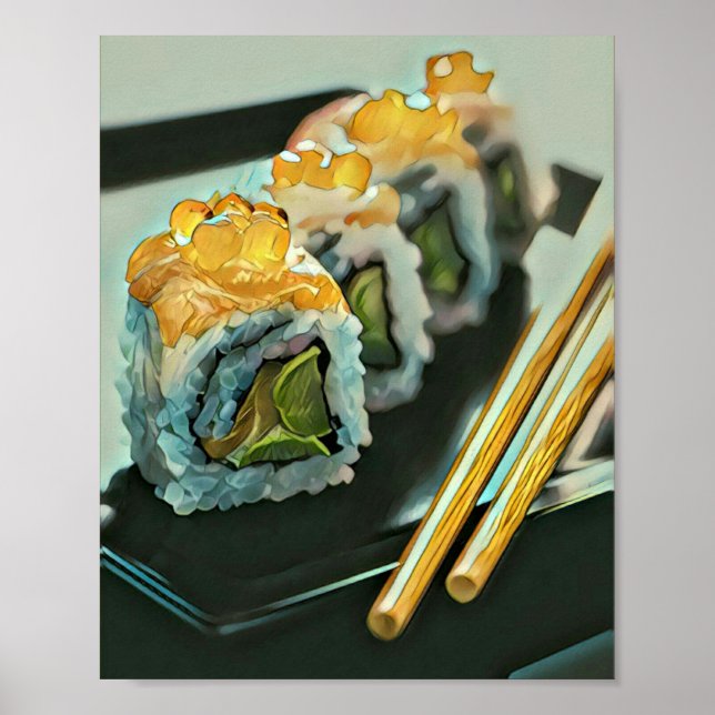 Affiche Sushi japonais (Devant)