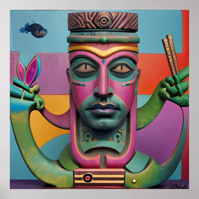 Affiche Sushi Radio Tiki Man (Devant)