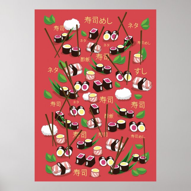 Affiche Sushi Red (Devant)