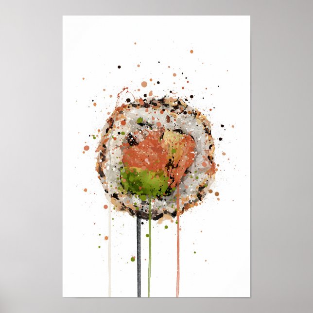 Affiche Sushi Uramaki Saumon (Devant)