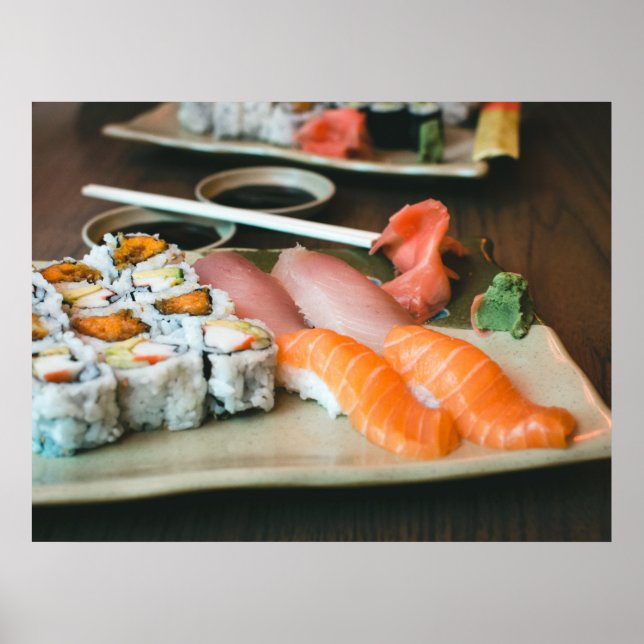 Affiche Sushi Yam Maki Rolls Aliments Asiatiques (Devant)