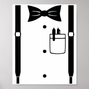 Affiche Suspenders de nœud papillon Costume de Carnaval de