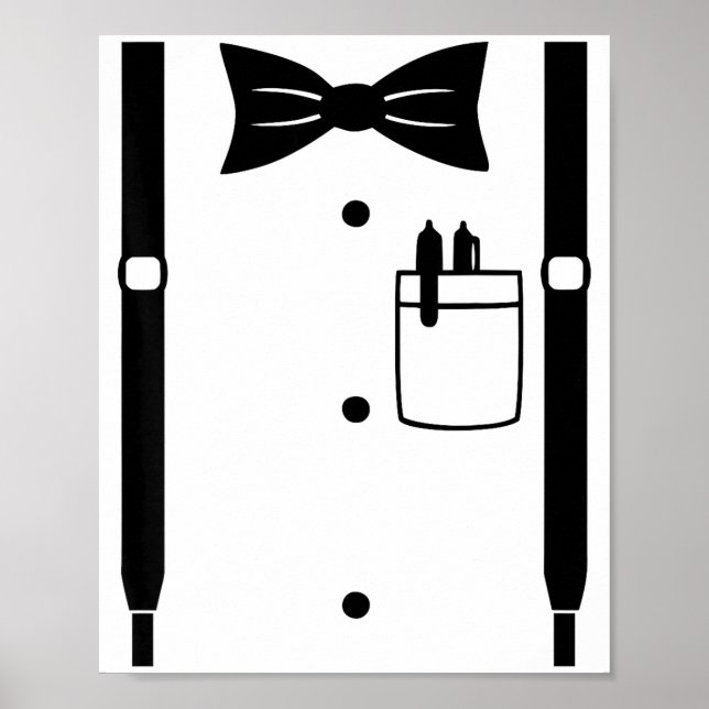 Affiche Suspenders de nœud papillon Costume de Carnaval de (Devant)