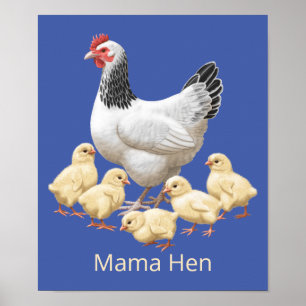 Affiche Sussex Chicken Mama Hen et Chicks