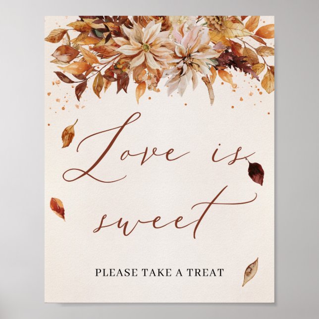 Affiche Sutumer Fleurs Boho Marigold Love is Sweet Sign (Devant)