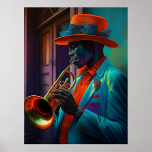 Affiche Suve New Orleans Jazz Trumpet Player