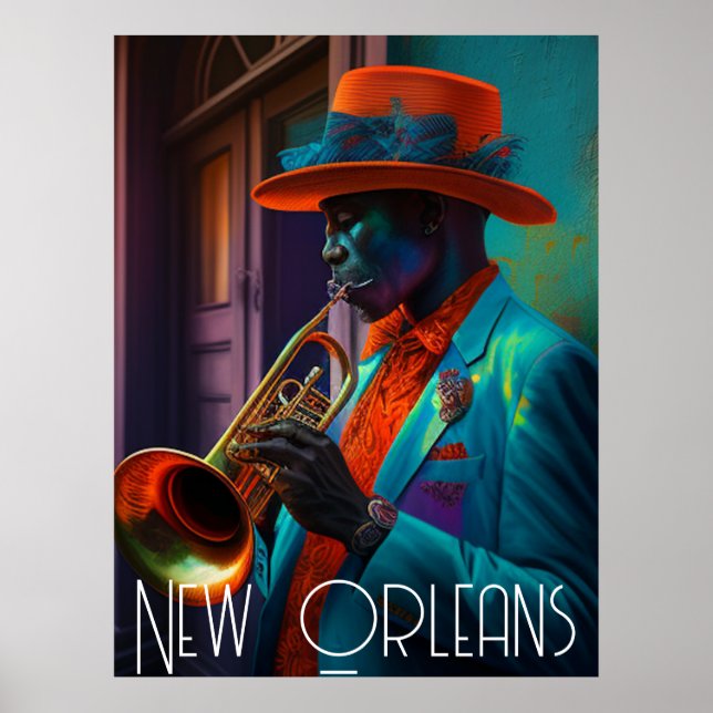 Affiche Suve New Orleans Jazz Trumpet Player Nola (Devant)