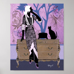 Affiche Suzanne dans pourpre et bleu