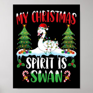 Affiche Swan portant le Noël Noël Noël Noël - l'esprit de