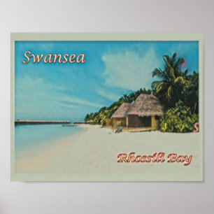 Affiche Swansea - Rhossili Bay - Pays de Galles - Europe -