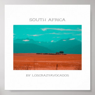 Affiche Swartland Fields Mountains Voir Afrique du Sud ZA