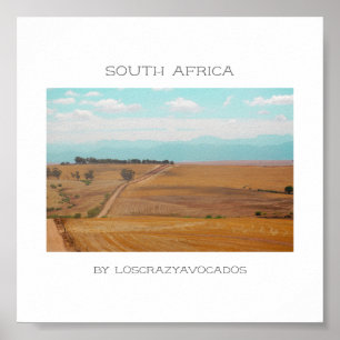 Affiche Swartland Fields Mountains Voir Afrique du Sud ZA