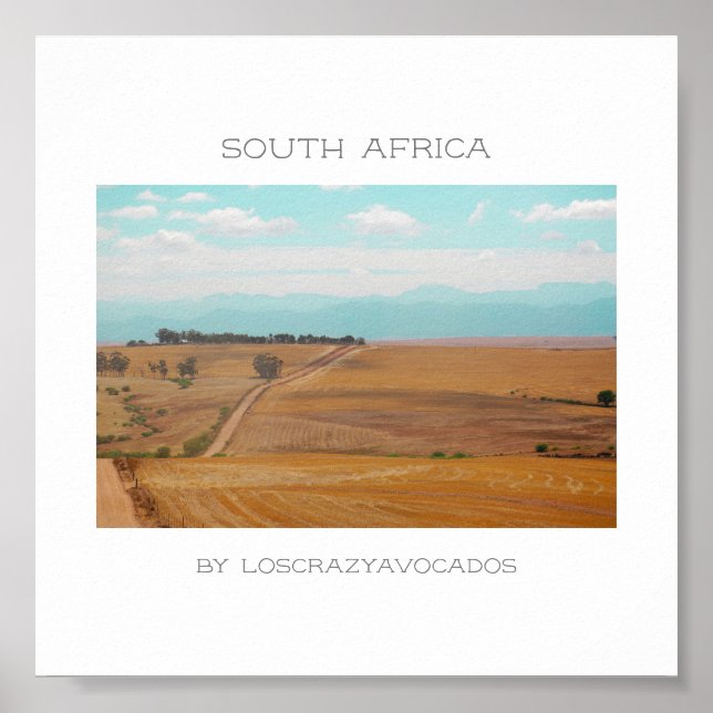 Affiche Swartland Fields Mountains Voir Afrique du Sud ZA (Devant)