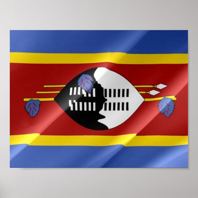 Affiche Swaziland - Drapeau d'agitation - (Devant)