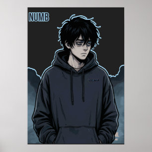 Affiche Sweat à capuche garçon anime sombre engourdi esthé