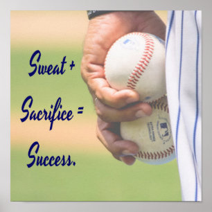Affiche Sweat plus Sacrifice égale Succès BASEBALL
