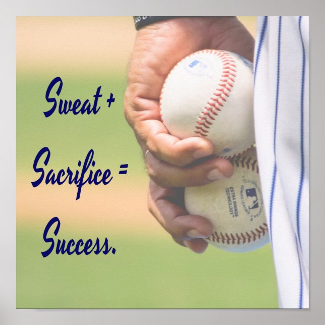 Affiche Sweat plus Sacrifice égale Succès BASEBALL (Devant)