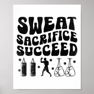 Affiche Sweat Sacrifice Succee Boxer Sport Force Athl