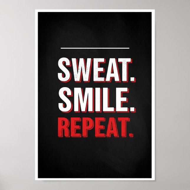 Affiche Sweat Smile Repeat Typography Print (Devant)